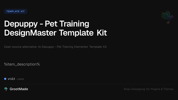 Depuppy - Pet Training DesignMaster Template Kit