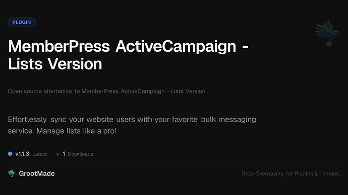 MemberPress ActiveCampaign - Lists Version