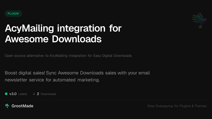 AcyMailing integration for Awesome Downloads