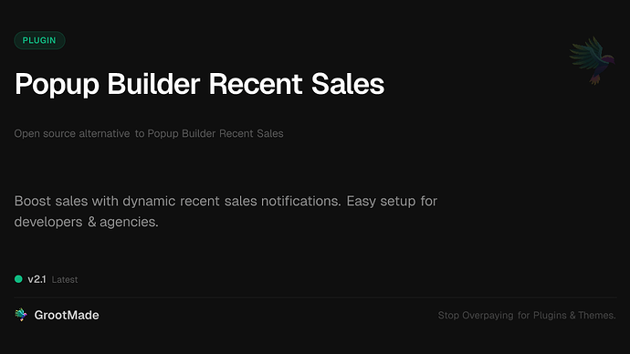 Popup Builder Recent Sales