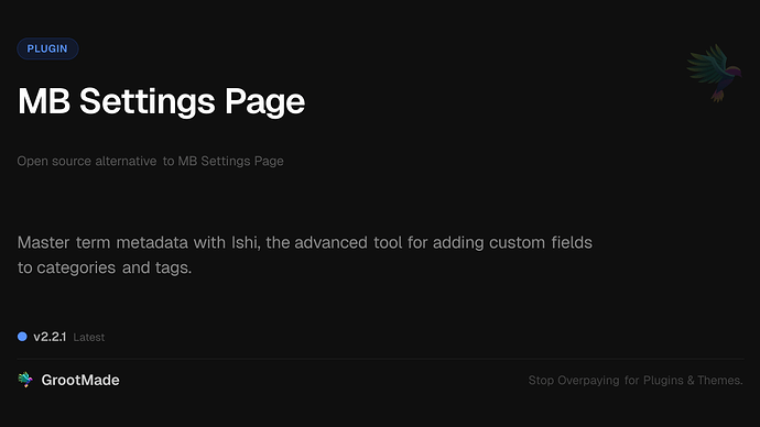 MB Settings Page