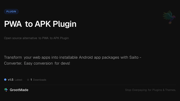 PWA to APK Plugin