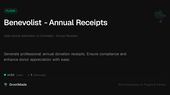 Benevolist - Annual Receipts