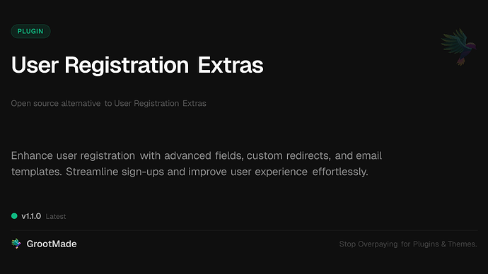 User Registration Extras