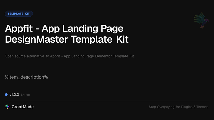 Appfit - App Landing Page DesignMaster Template Kit