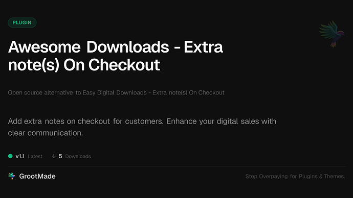 Awesome Downloads - Extra note(s) On Checkout