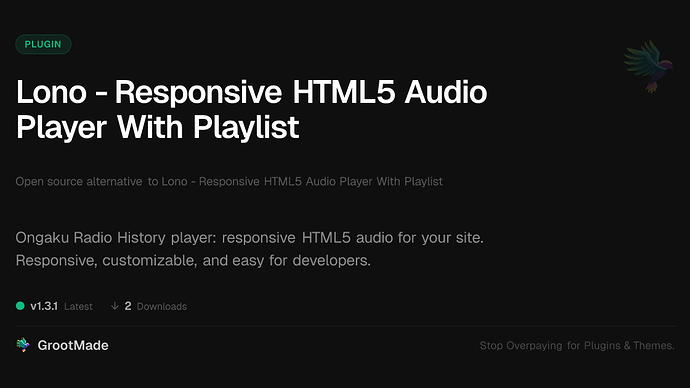 Lono - Responsive HTML5 Audio Player With Playlist