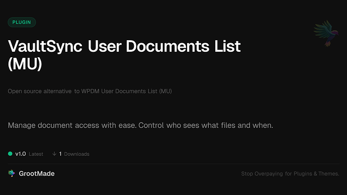 VaultSync User Documents List (MU)
