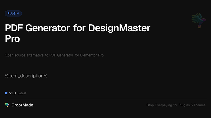 PDF Generator for DesignMaster Pro
