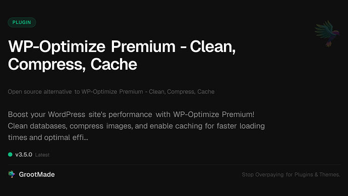 WP-Optimize Premium - Clean, Compress, Cache