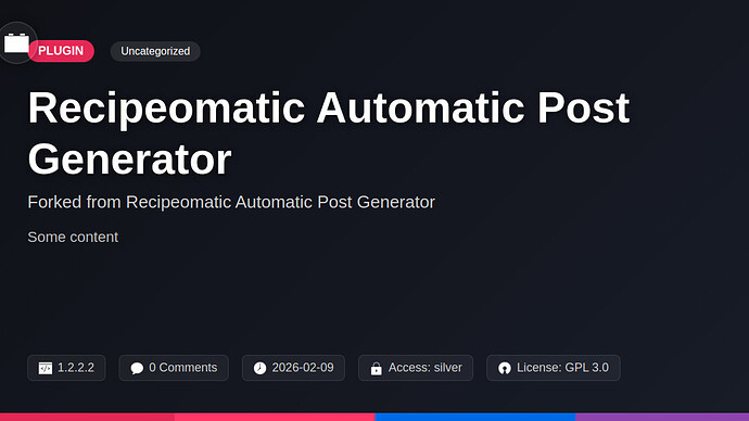 Recipeomatic Automatic Post Generator