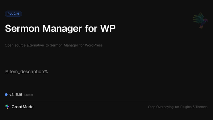 Sermon Manager for WP