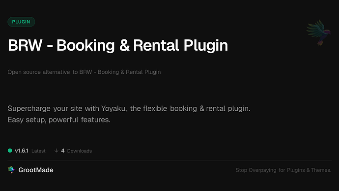 BRW - Booking & Rental Plugin