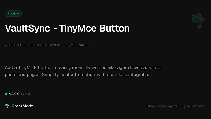 VaultSync - TinyMce Button