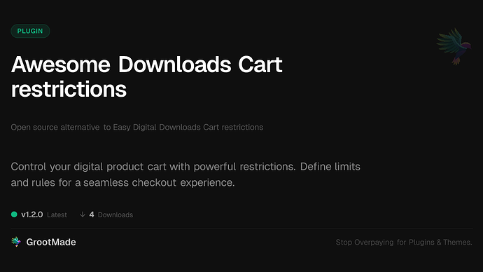 Awesome Downloads Cart restrictions