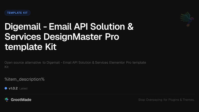 Digemail - Email API Solution & Services DesignMaster Pro template Kit
