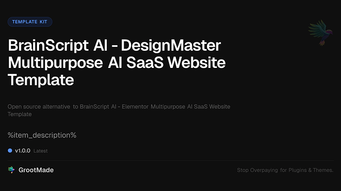 BrainScript AI - DesignMaster Multipurpose AI SaaS Website Template