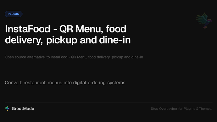 InstaFood - QR Menu, food delivery, pickup and dine-in