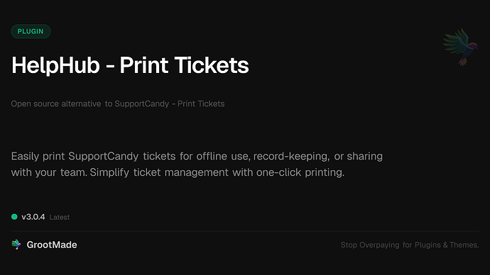 HelpHub - Print Tickets