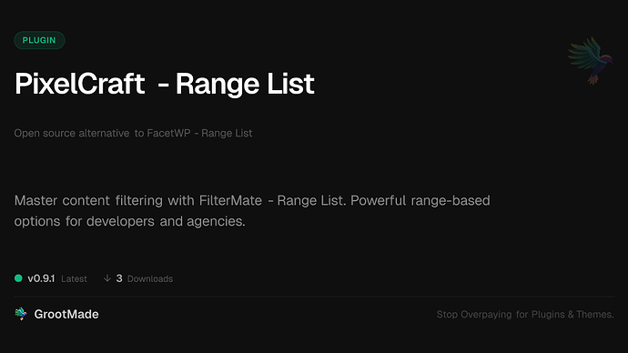 PixelCraft - Range List