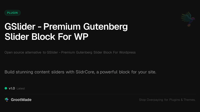 GSlider - Premium Gutenberg Slider Block For WP