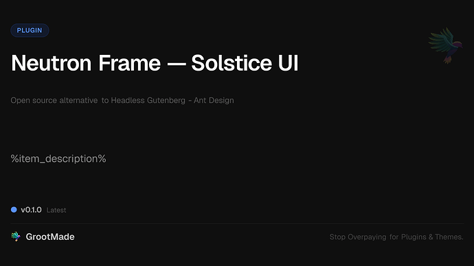 Neutron Frame — Solstice UI