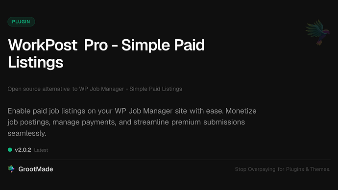 WorkPost Pro - Simple Paid Listings