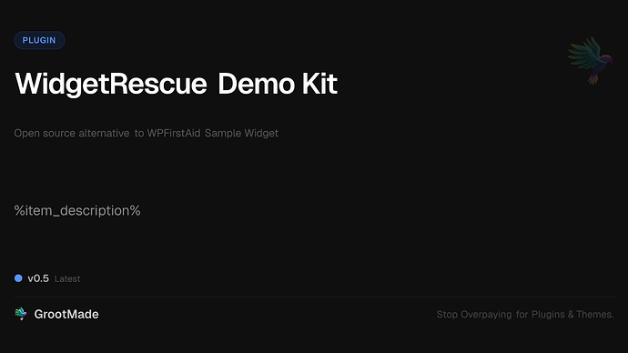 WidgetRescue Demo Kit