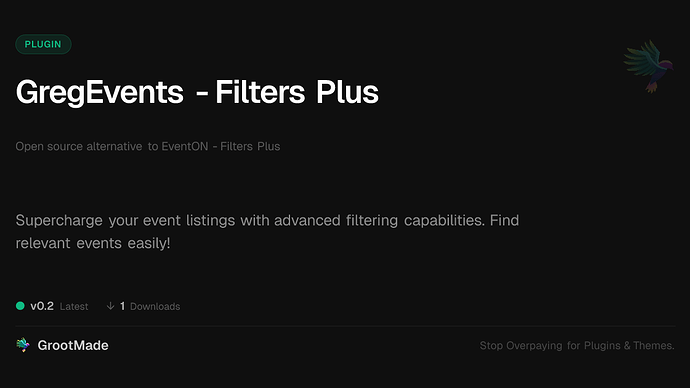 GregEvents - Filters Plus