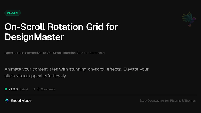 On-Scroll Rotation Grid for DesignMaster