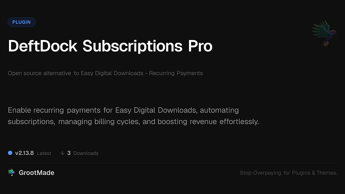 DeftDock Subscriptions Pro