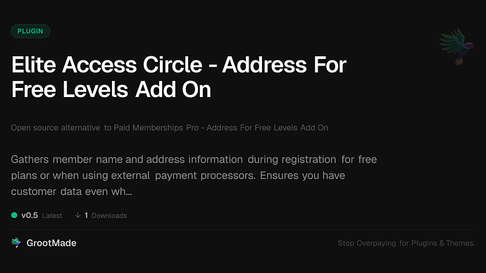 Elite Access Circle - Address For Free Levels Add On