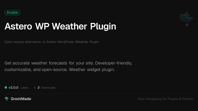 Astero WP Weather Plugin
