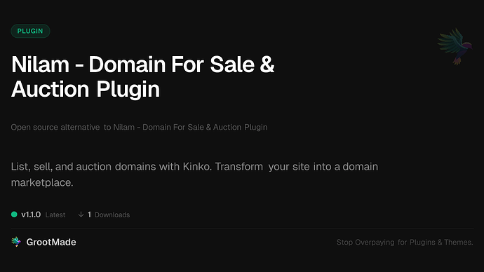 Nilam - Domain For Sale & Auction Plugin