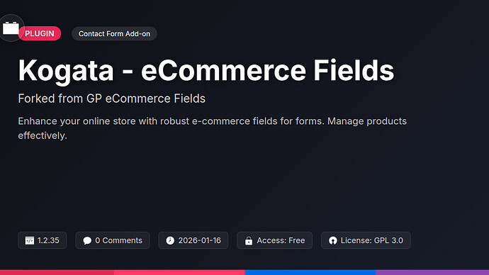GP eCommerce Fields