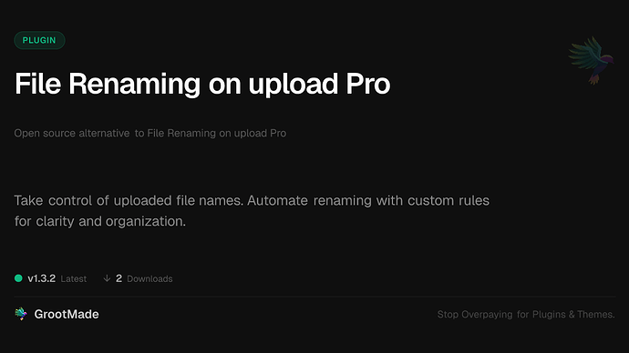 File Renaming on upload Pro