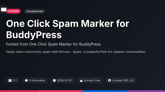 One Click Spam Marker for BuddyPress