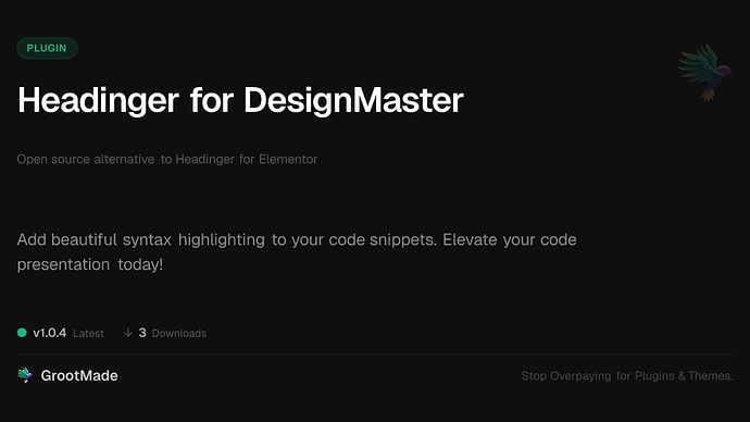 Headinger for DesignMaster