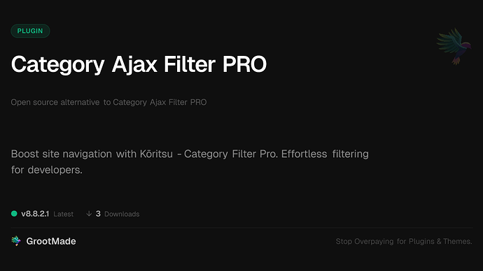 Category Ajax Filter PRO