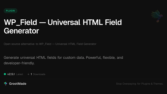 WP_Field — Universal HTML Field Generator