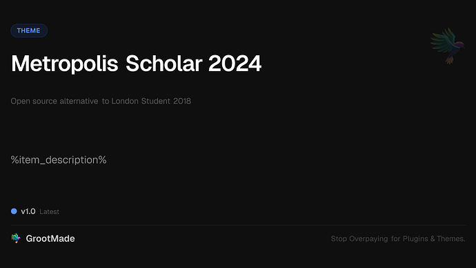 Metropolis Scholar 2024