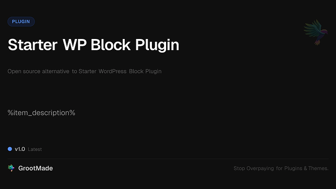 Starter WP Block Plugin