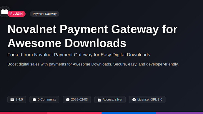 Novalnet Payment Gateway for Awesome Downloads