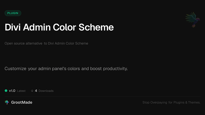 Divi Admin Color Scheme