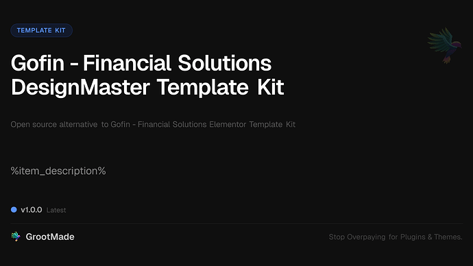 Gofin - Financial Solutions DesignMaster Template Kit