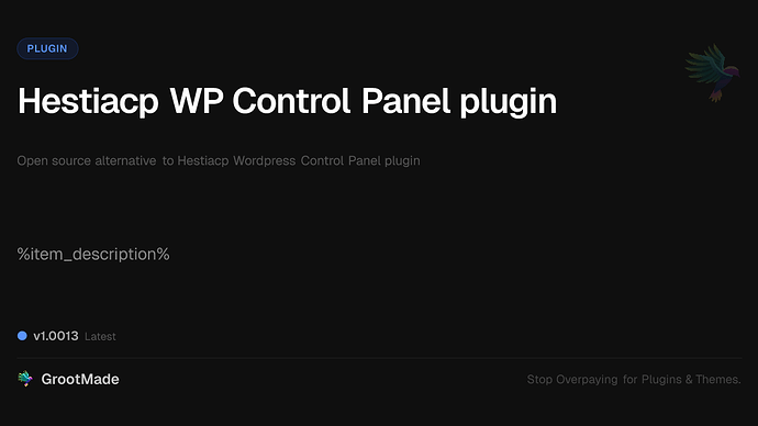 Hestiacp WP Control Panel plugin