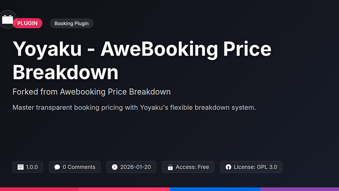 Awebooking Price Breakdown