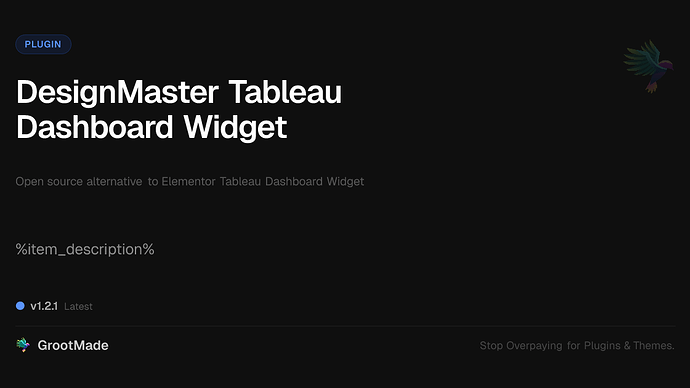 DesignMaster Tableau Dashboard Widget