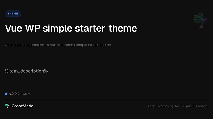 Vue WP simple starter theme