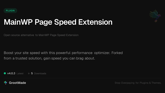 MainWP Page Speed Extension